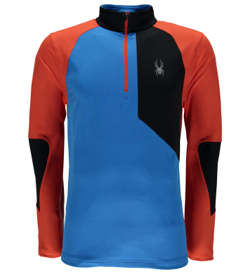 Spyder skitrøje CHARGER THERMASTRETCH T-NECK - BLÅ/ORANGE