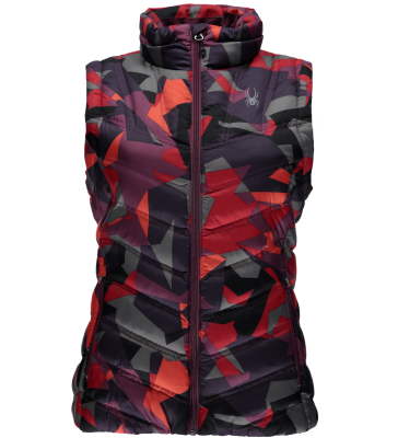 W GEARED SYNTH. DOWN VEST - RØD CAMO - Dunvest fra Spyder til kvinder