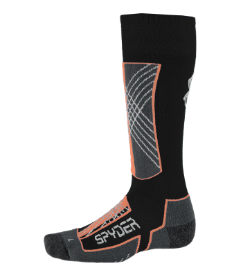 W SPORT MERINO STRØMPER - SORT/CORAL Spyder dame skistrømper med merino uld - varme skisokker fra Spyyder