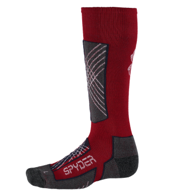 Spyder dame skistrømper med merino uld - varme skisokker fra Spyyder - SPORT MERINO STRØMPER - RØD/BLÅ