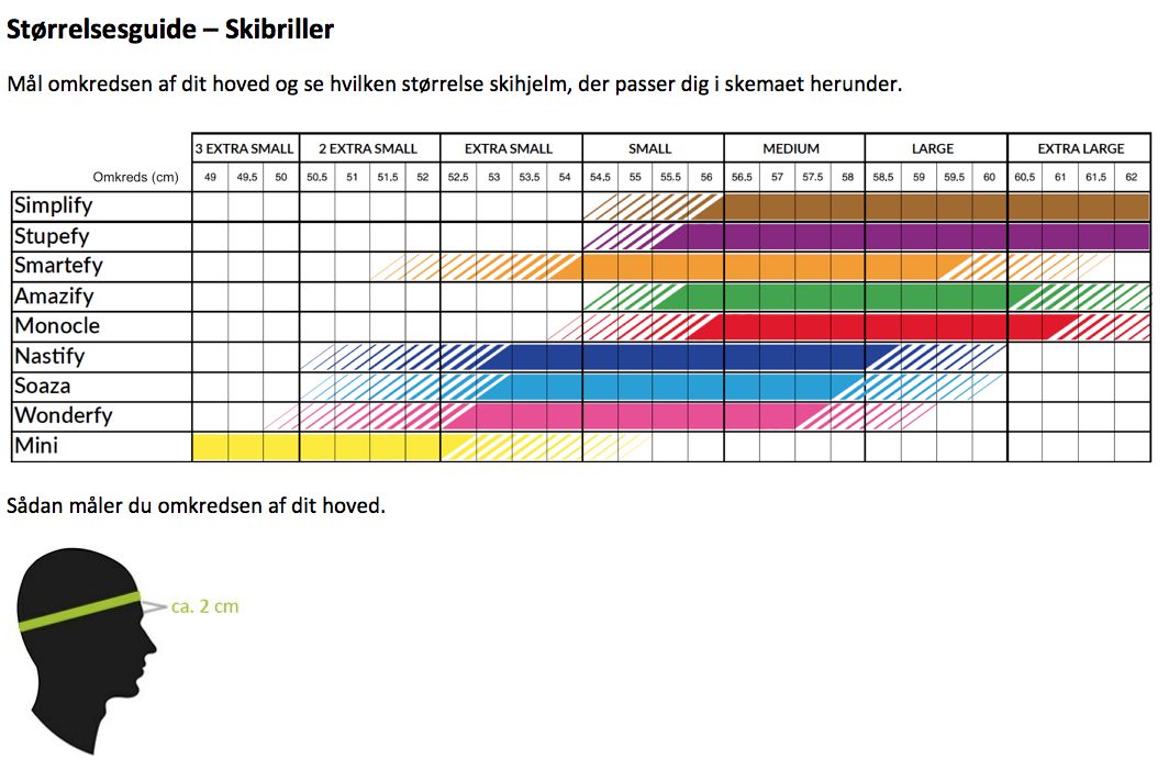 Størrelsesguide