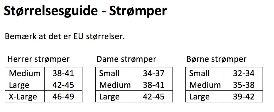 Størrelsesguide