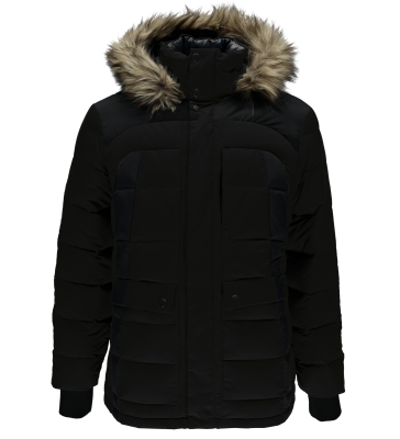 GARRISON FAUX FUR DOWN - dunjakke fra Spyder herrer sort