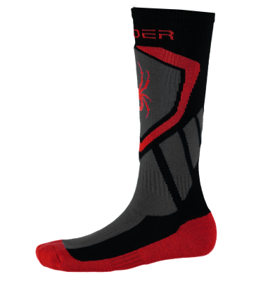 BOY´S VENTURE SOCK SORT/RØD Drenge skistrømper fra Spyder - skisokker varme